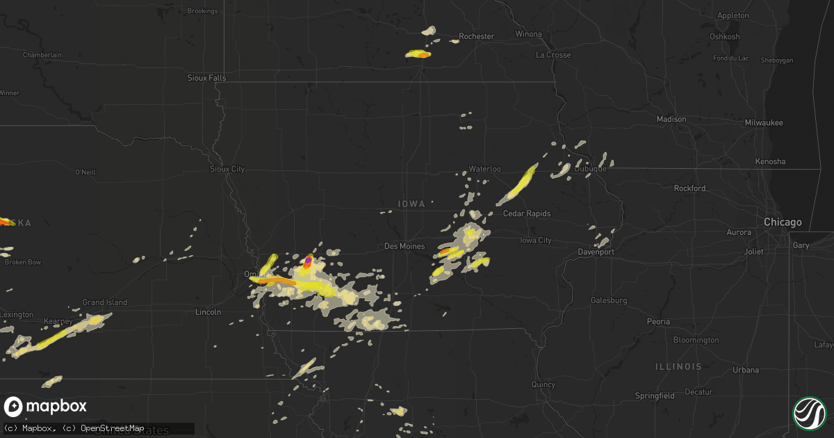 Hail map in Iowa on August 31, 2018