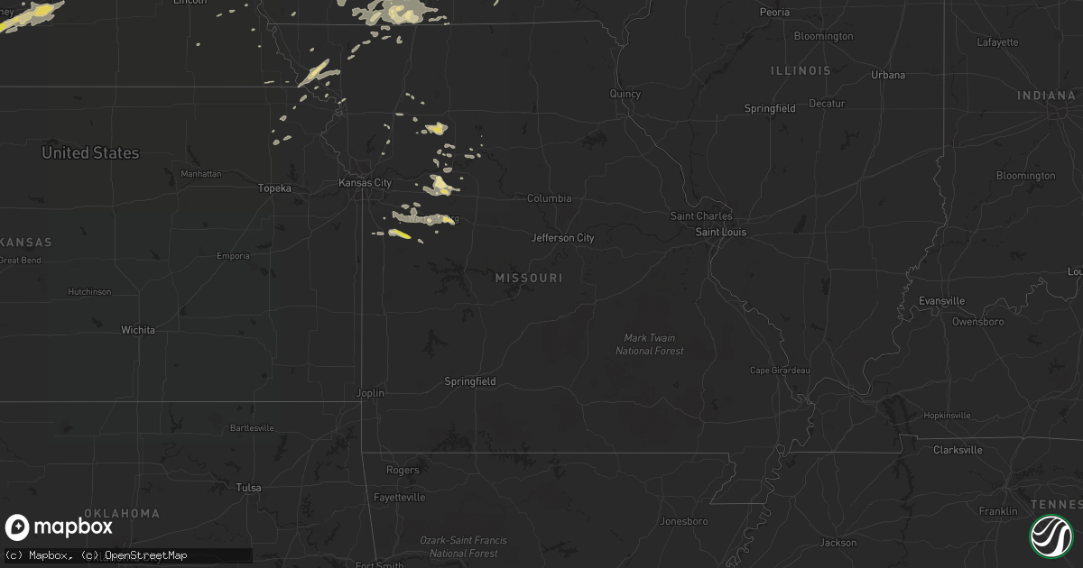 Hail map in Missouri on August 31, 2018