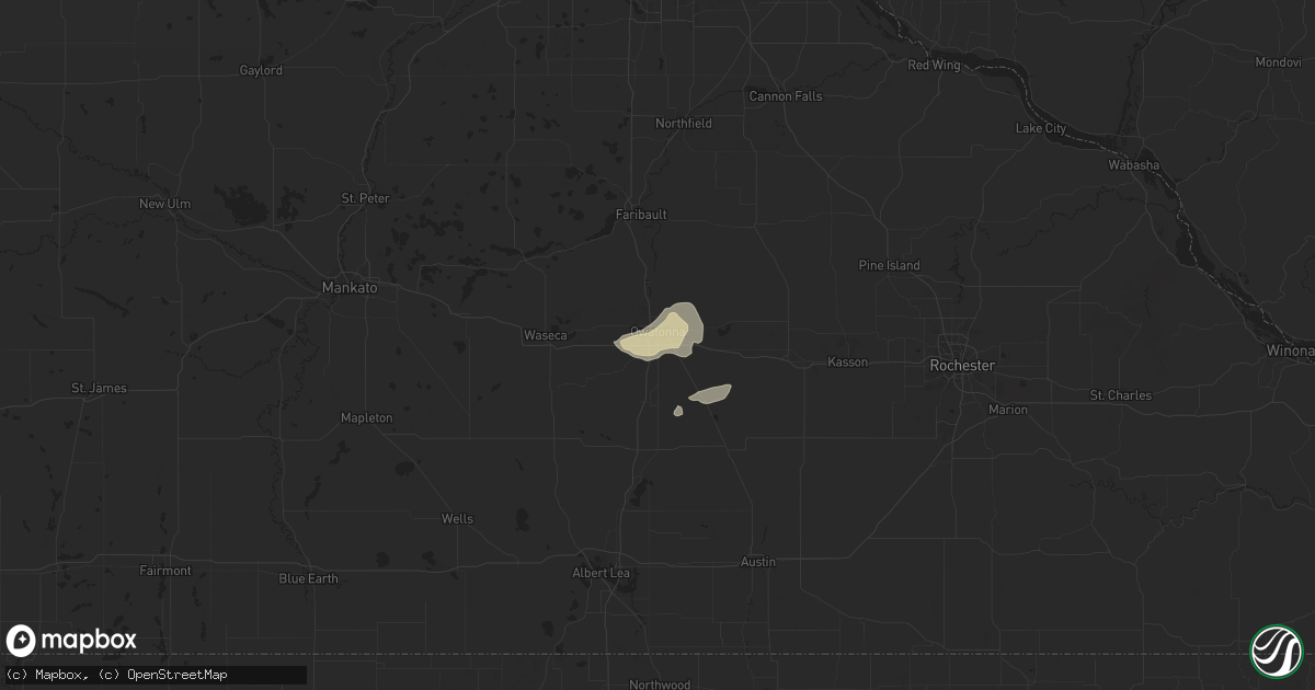 Hail map in Owatonna, MN on August 31, 2018