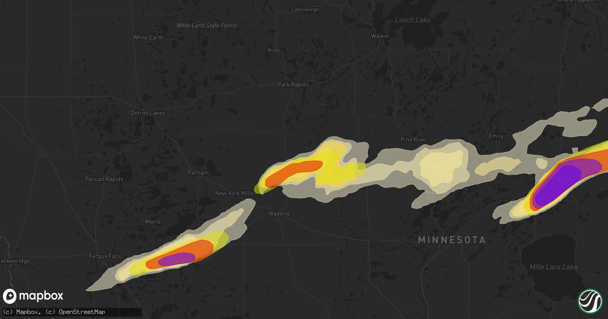 Hail map in Sebeka, MN on August 31, 2018