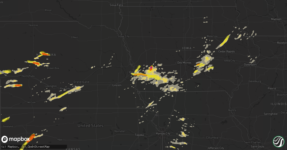 Hail map on August 31, 2018