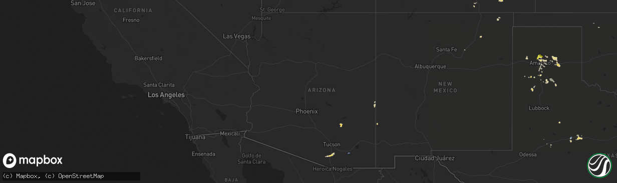 Hail map in Arizona on August 31, 2019