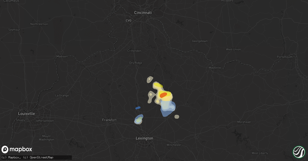 Hail map in Berry, KY on August 31, 2019