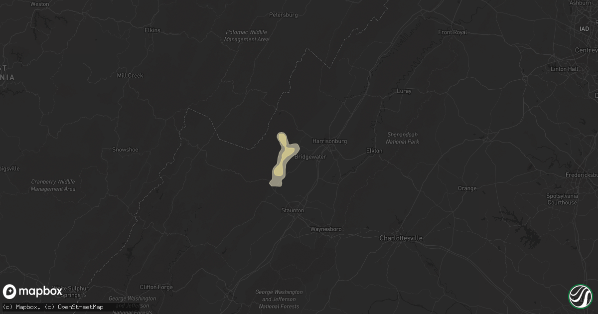Hail map in Bridgewater, VA on August 31, 2019