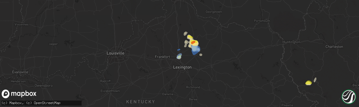 Hail map in Georgetown, KY on August 31, 2019