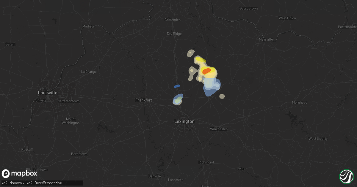 Hail map in Georgetown, KY on August 31, 2019