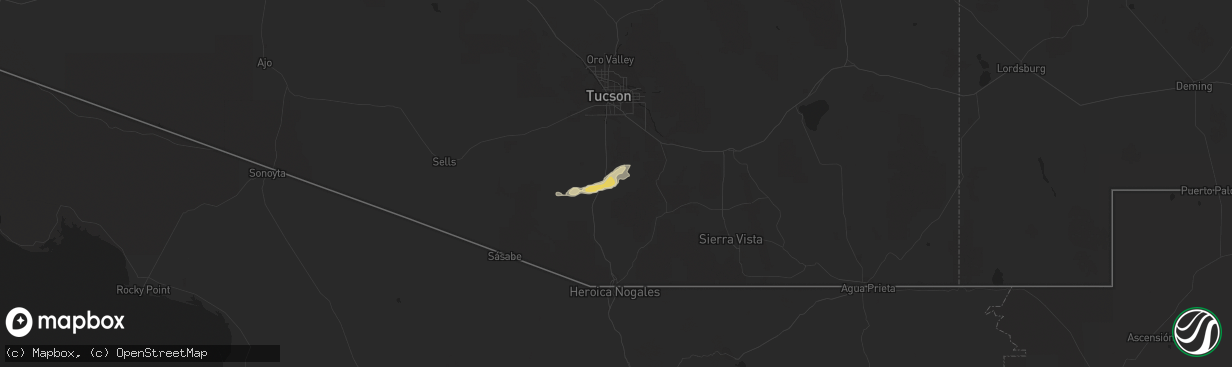 Hail map in Green Valley, AZ on August 31, 2019