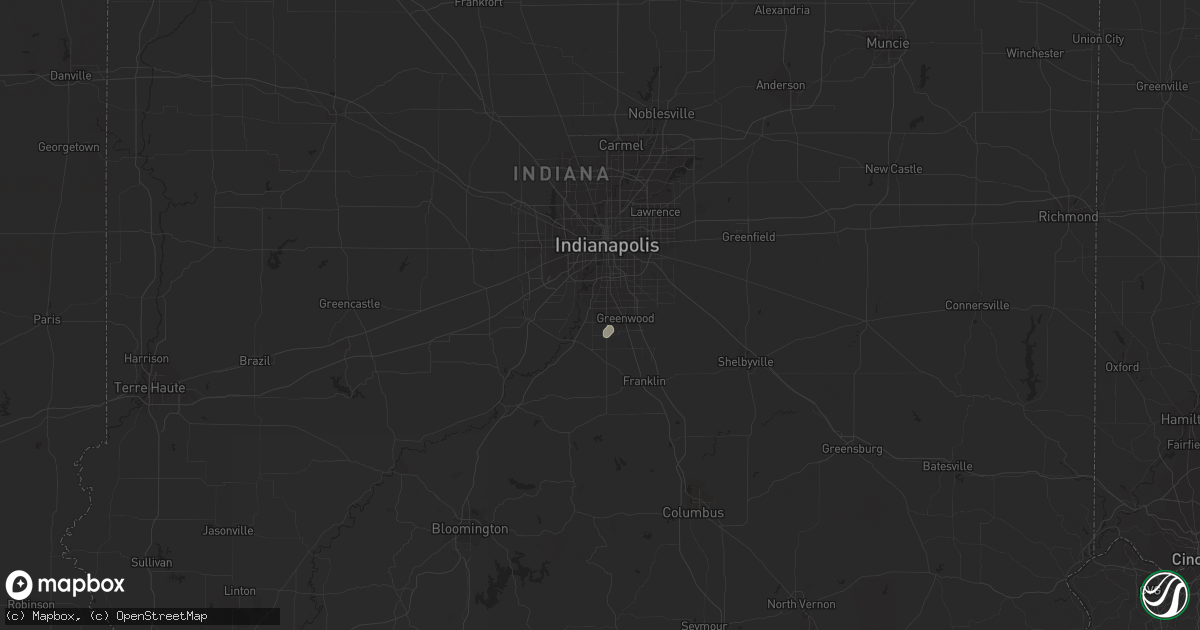 Hail map in Greenwood, IN on August 31, 2019