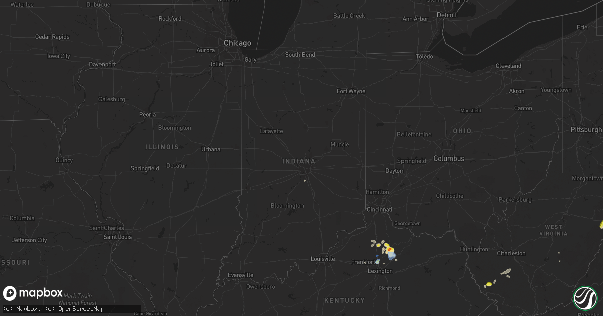 Hail map in Indiana on August 31, 2019