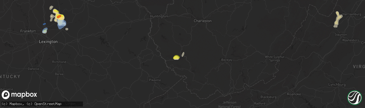 Hail map in Logan, WV on August 31, 2019