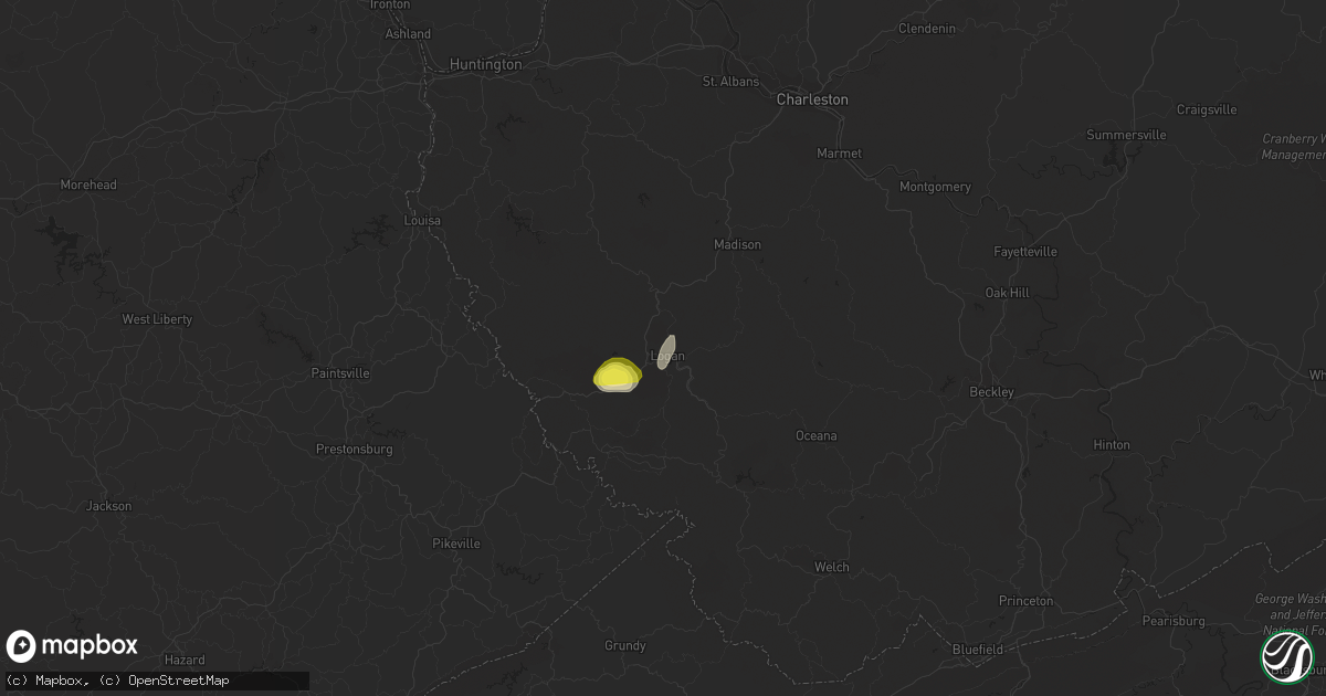 Hail map in Logan, WV on August 31, 2019