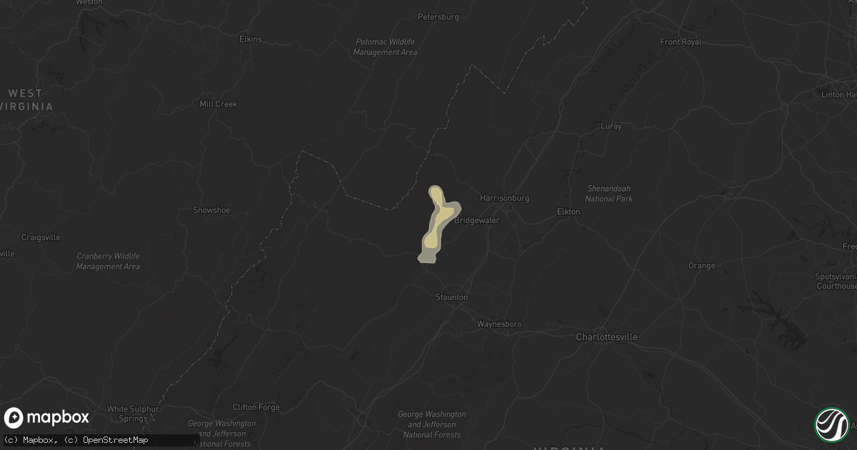 Hail map in Mount Solon, VA on August 31, 2019