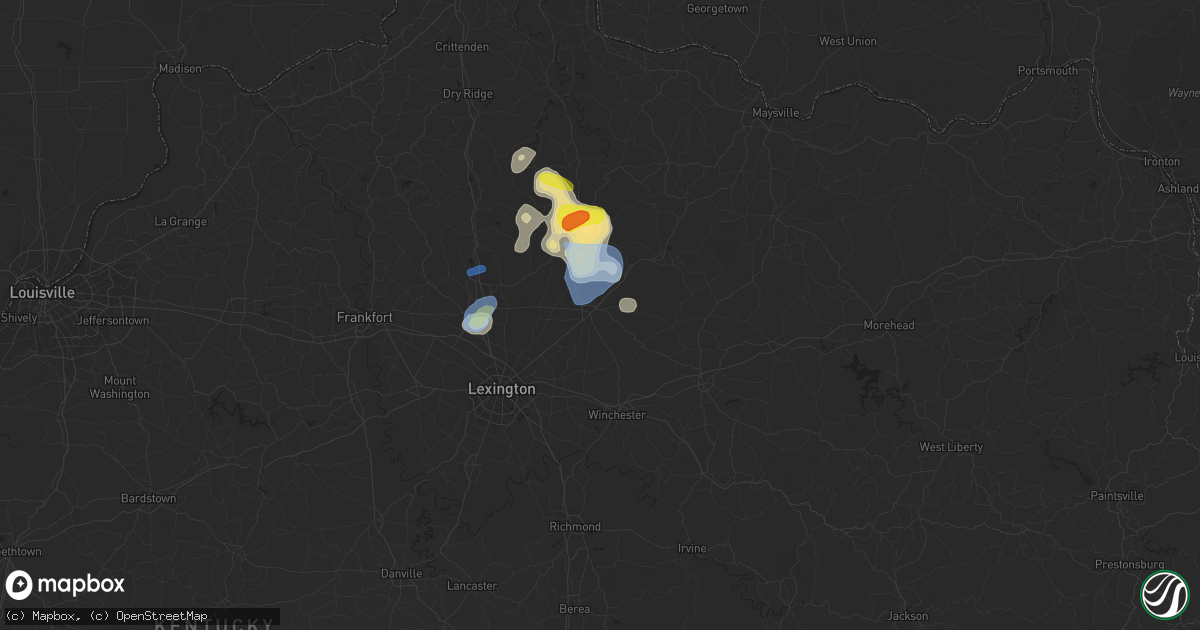Hail map in Paris, KY on August 31, 2019