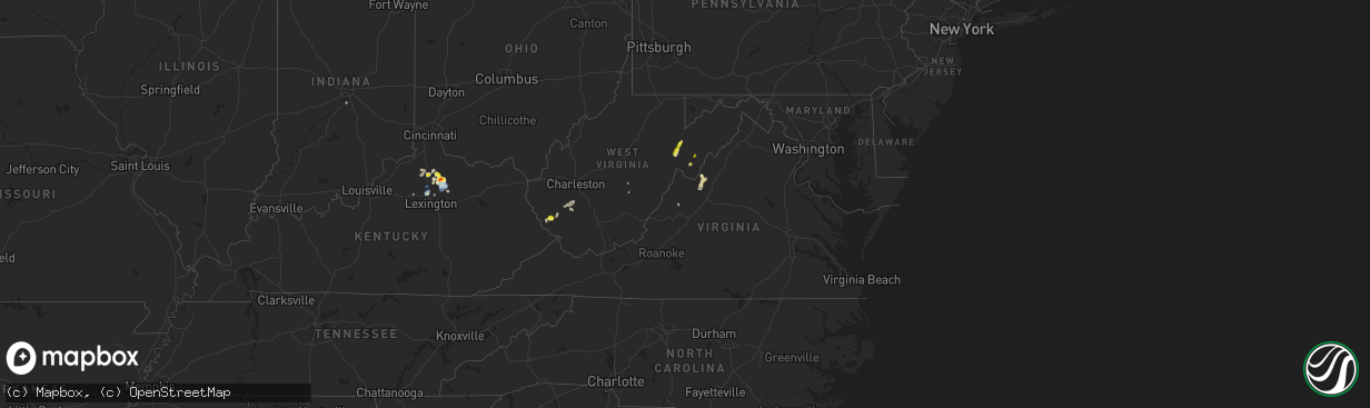 Hail map in Virginia on August 31, 2019