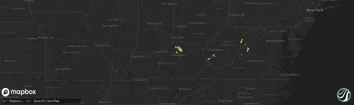 Hail map on August 31, 2019