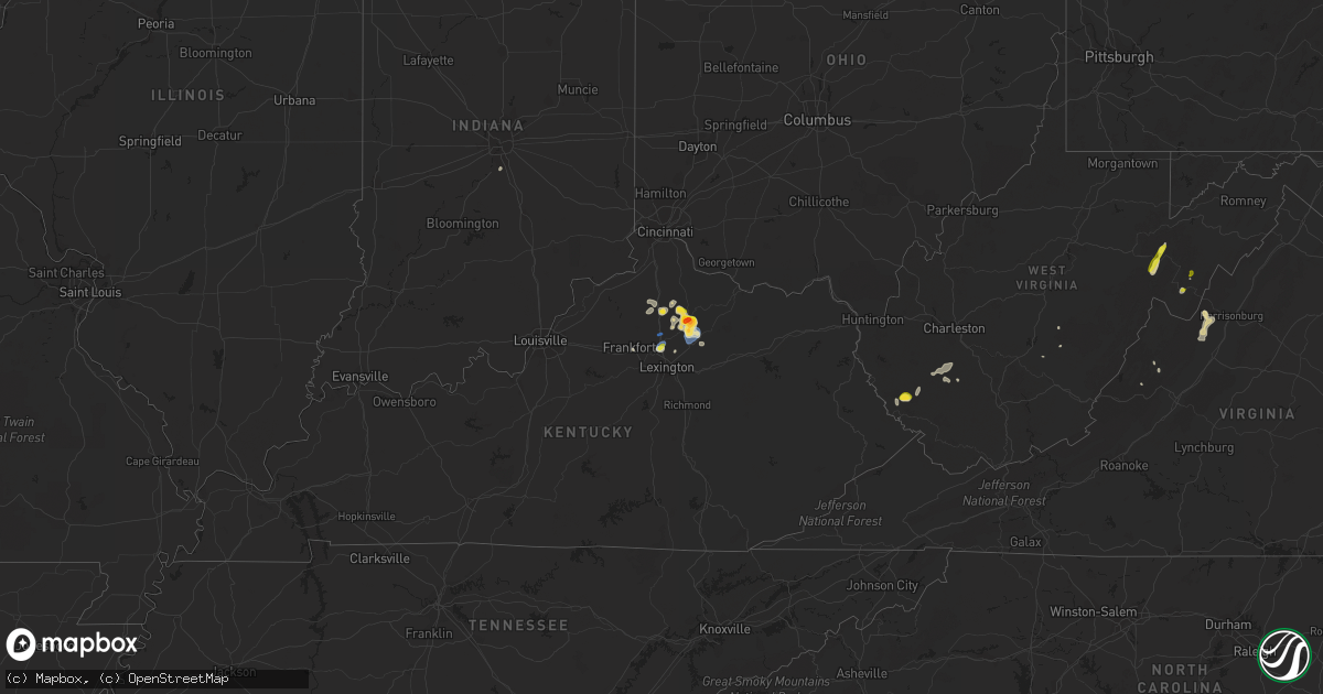 Hail map on August 31, 2019