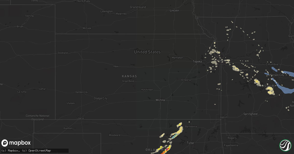 Hail map in Kansas on August 31, 2020