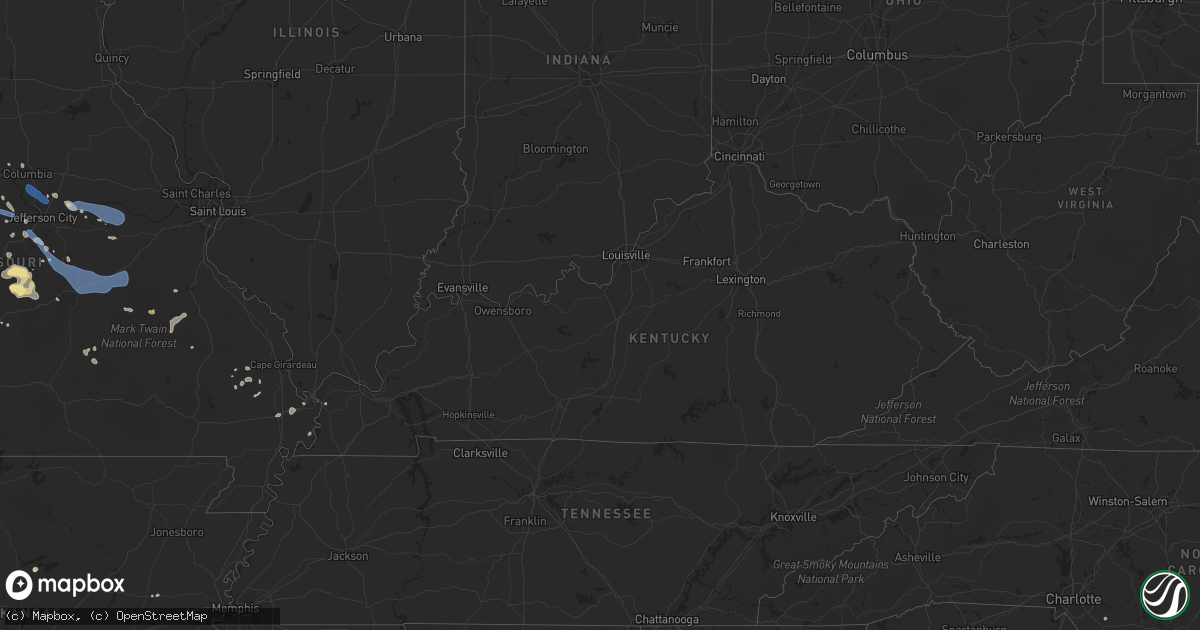 Hail map in Kentucky on August 31, 2020