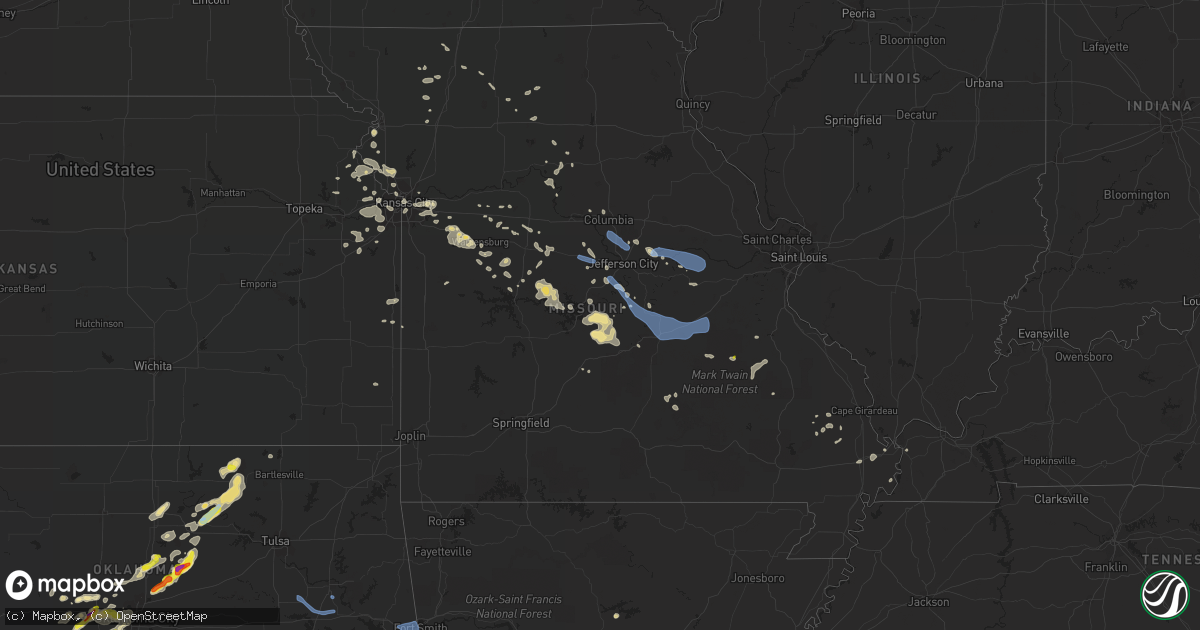 Hail map in Missouri on August 31, 2020