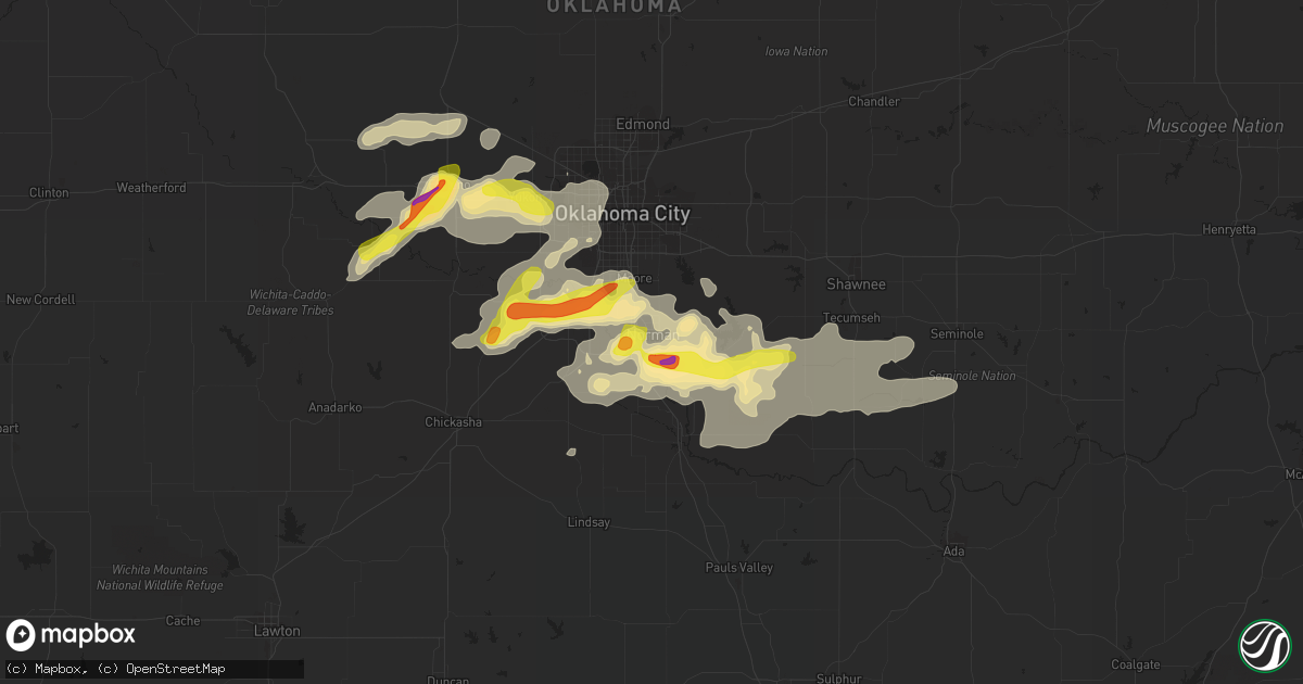 Hail map in Norman, OK on August 31, 2020