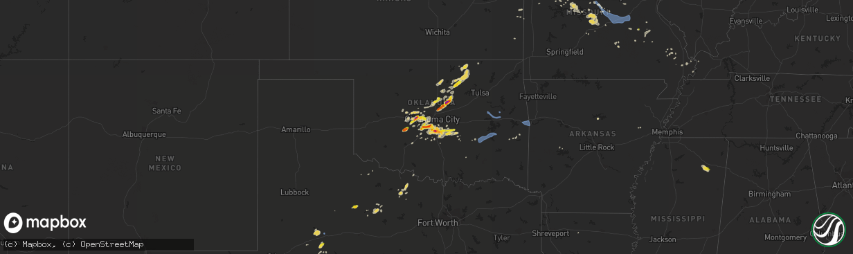 Hail map on August 31, 2020