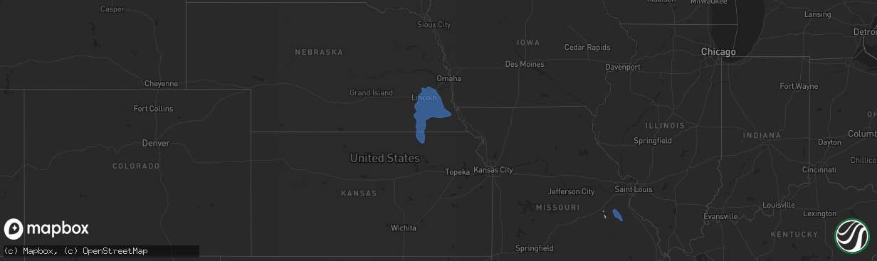 Hail map on August 31, 2021