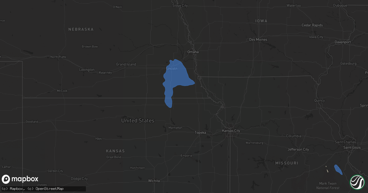 Hail map on August 31, 2021