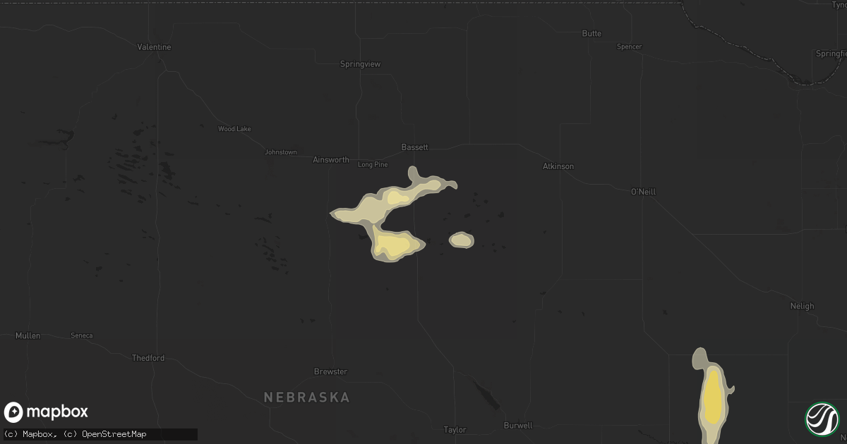 Hail map in Bassett, NE on August 31, 2022