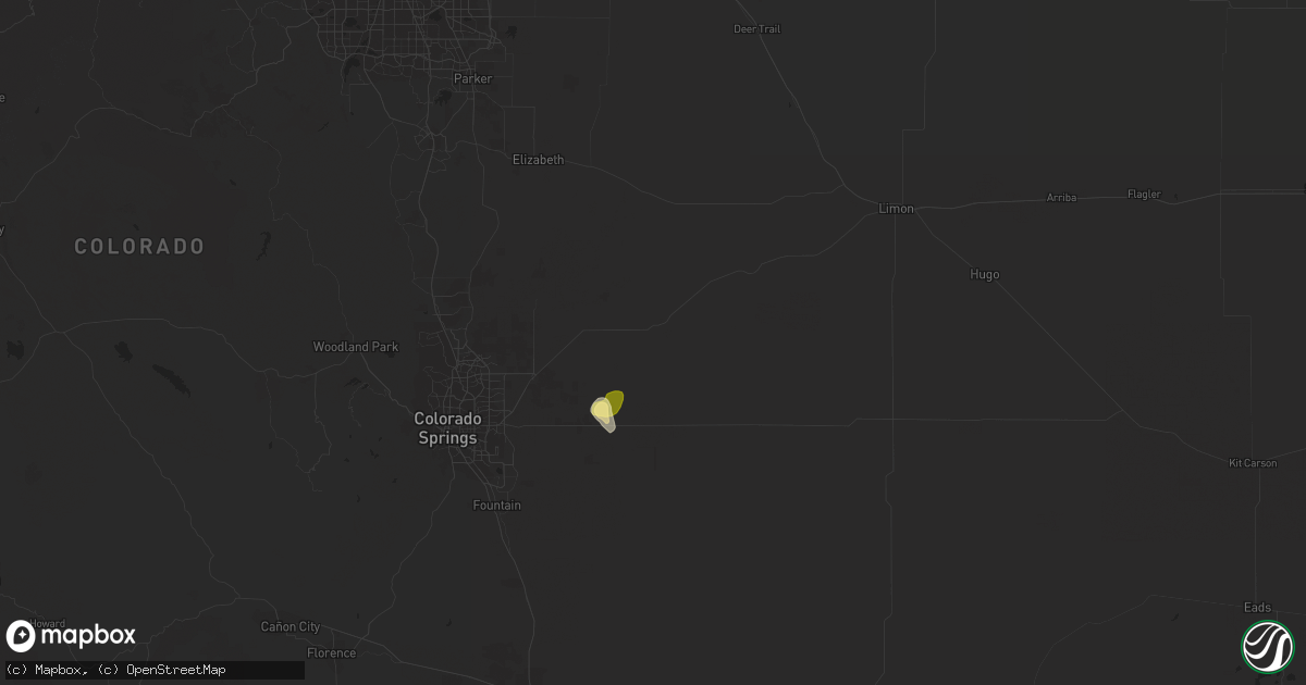 Hail map in Calhan, CO on August 31, 2022