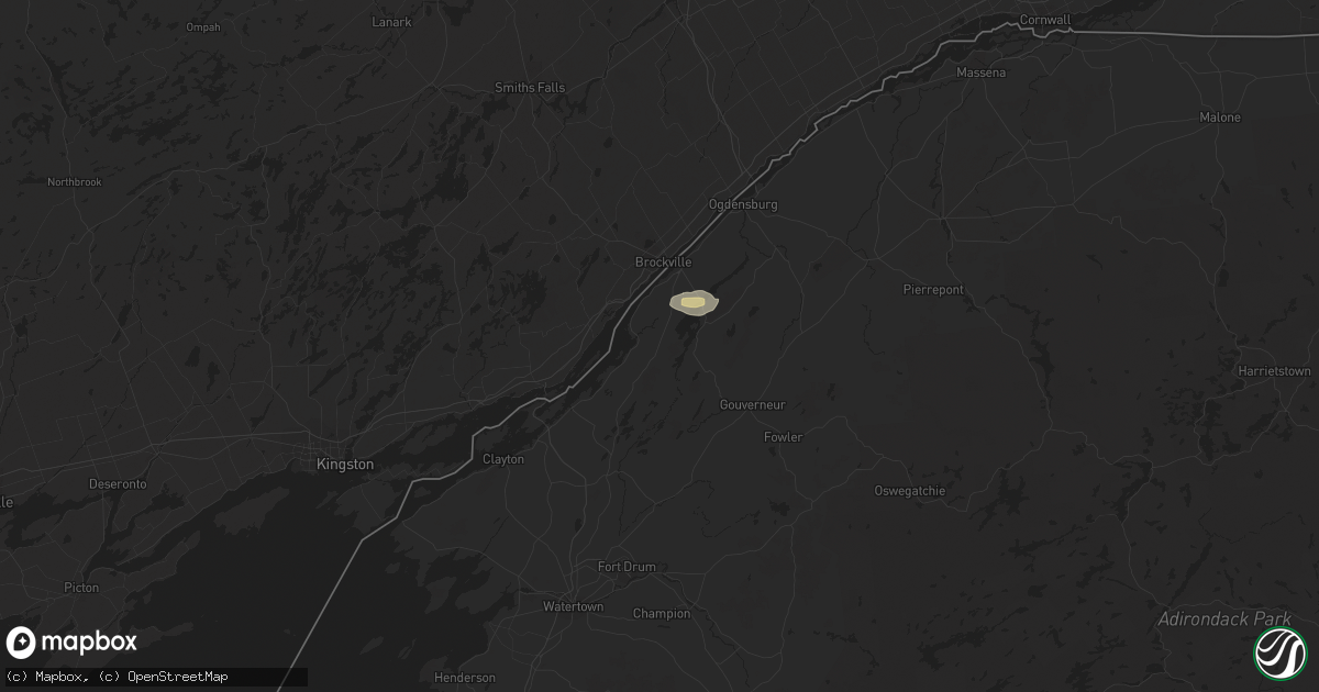 Hail map in Hammond, NY on August 31, 2022