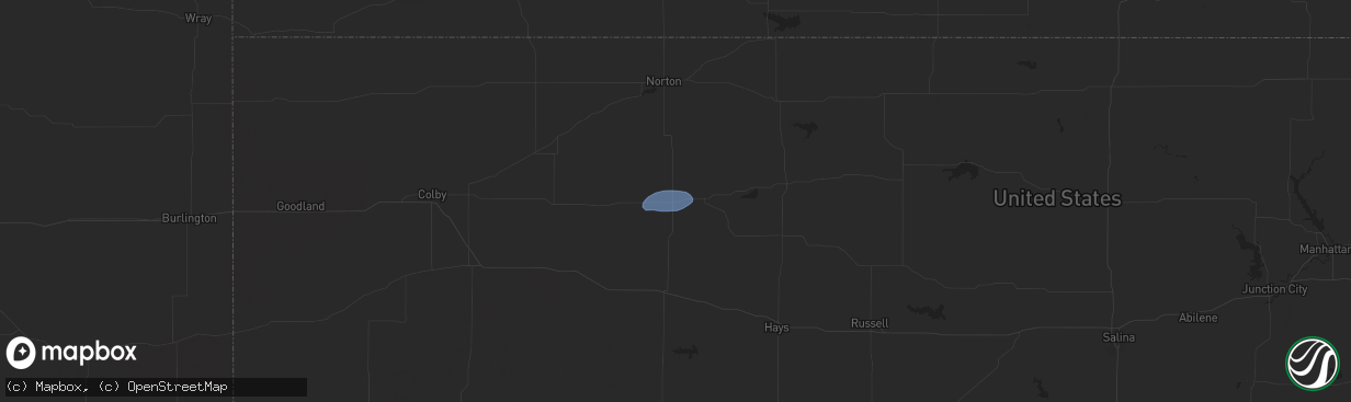 Hail map in Hill City, KS on August 31, 2022