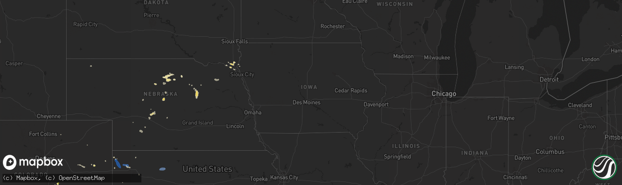 Hail map in Iowa on August 31, 2022