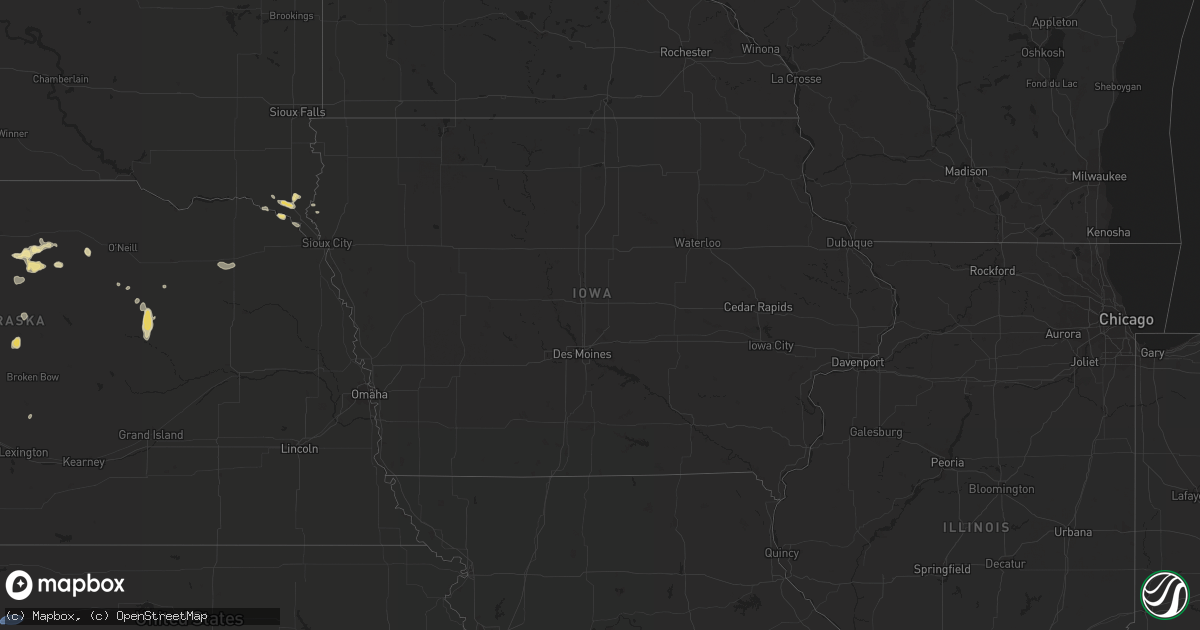 Hail map in Iowa on August 31, 2022