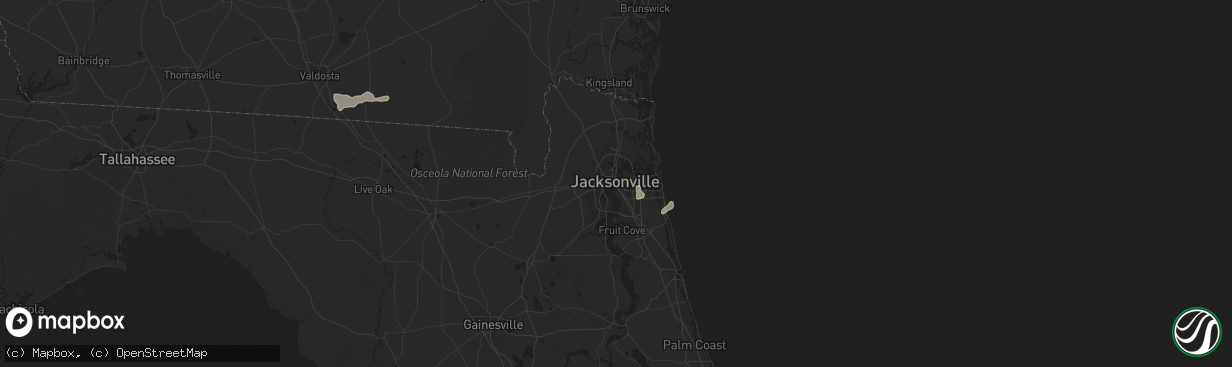 Hail map in Jacksonville, FL on August 31, 2022