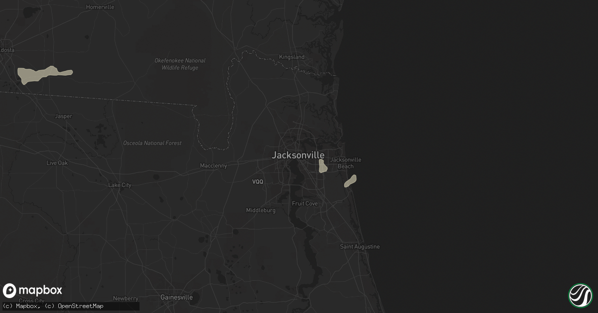 Hail map in Jacksonville, FL on August 31, 2022