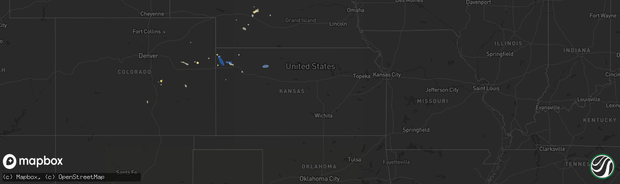 Hail map in Kansas on August 31, 2022