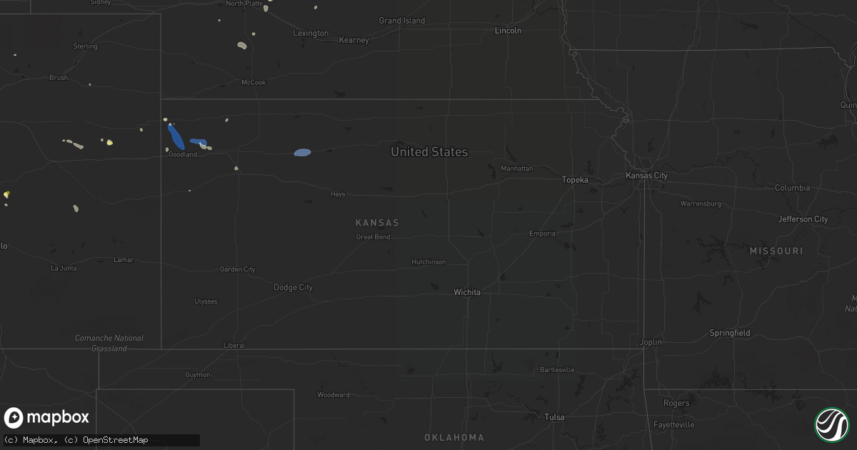 Hail map in Kansas on August 31, 2022
