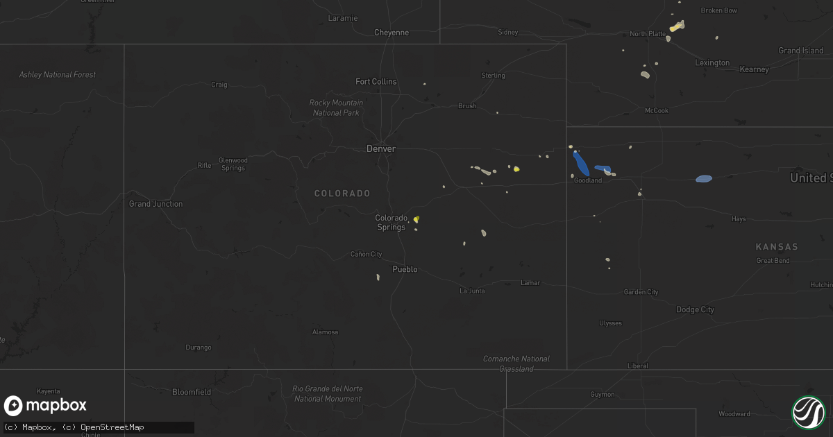 Hail map on August 31, 2022