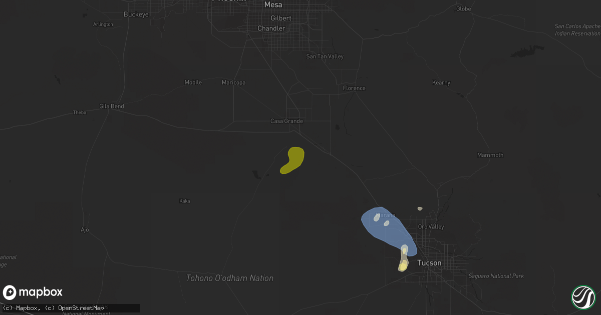 Hail map in Arizona City, AZ on August 31, 2023