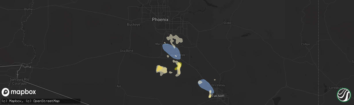 Hail map in Casa Grande, AZ on August 31, 2023