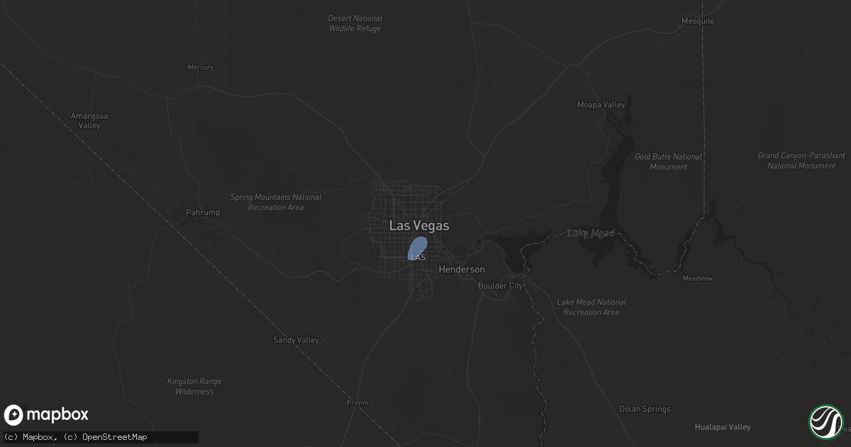 Hail map in Las Vegas, NV on August 31, 2023