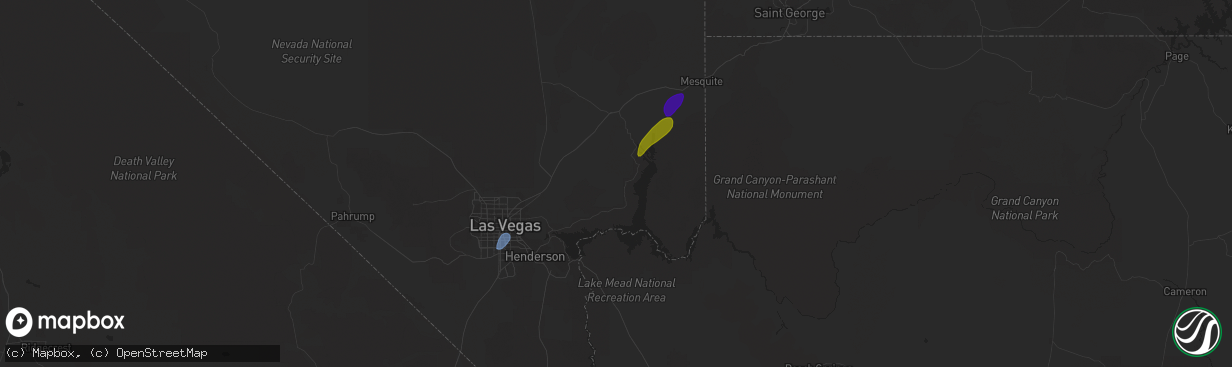 Hail map in Overton, NV on August 31, 2023