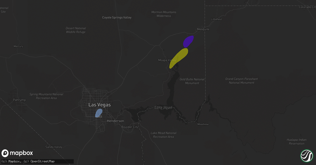 Hail map in Overton, NV on August 31, 2023