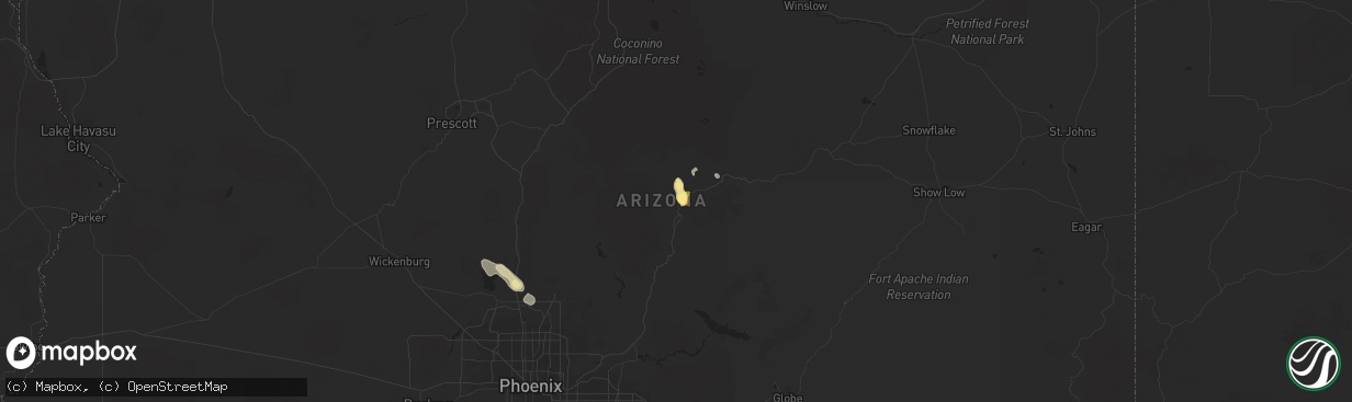 Hail map in Payson, AZ on August 31, 2023