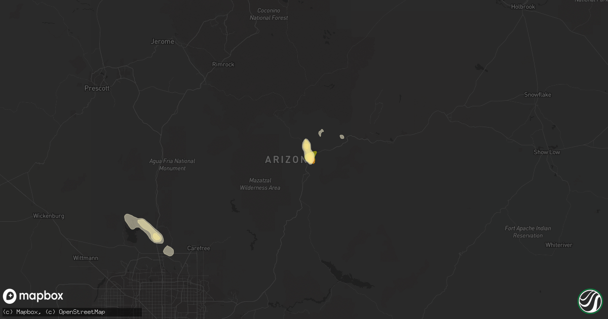Hail map in Payson, AZ on August 31, 2023