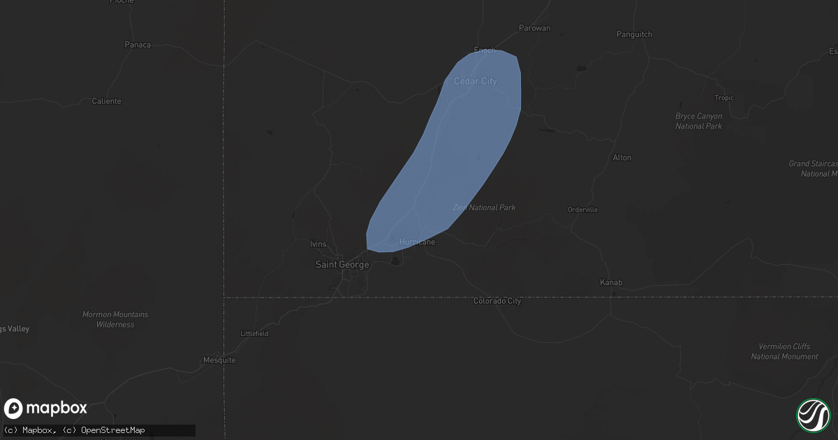 Hail map in Toquerville, UT on August 31, 2023