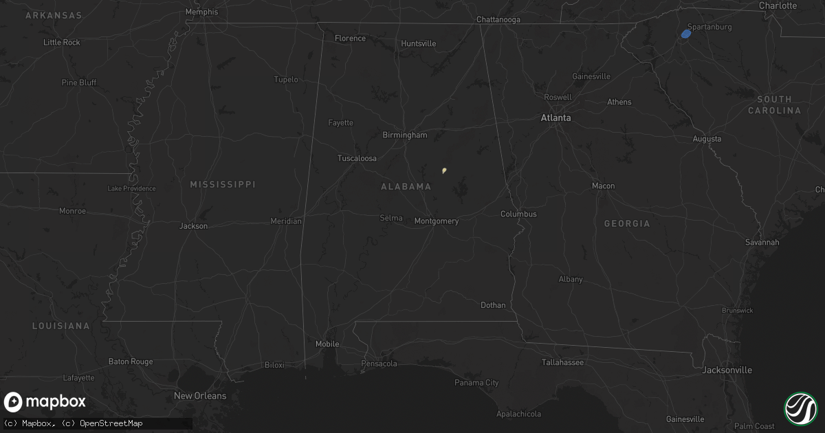 Hail map in Alabama on August 31, 2024