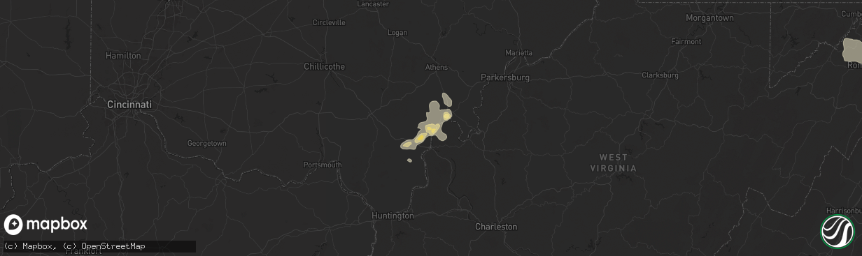 Hail map in Cheshire, OH on August 31, 2024