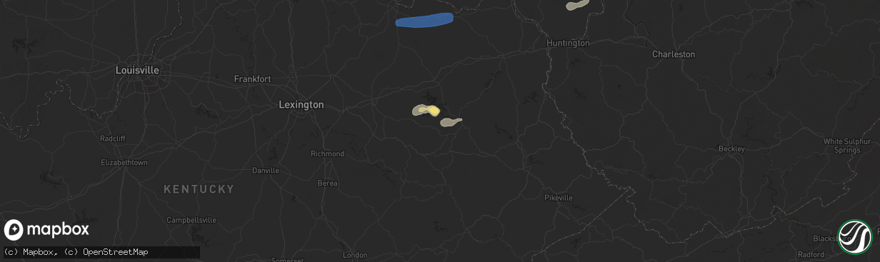 Hail map in Ezel, KY on August 31, 2024