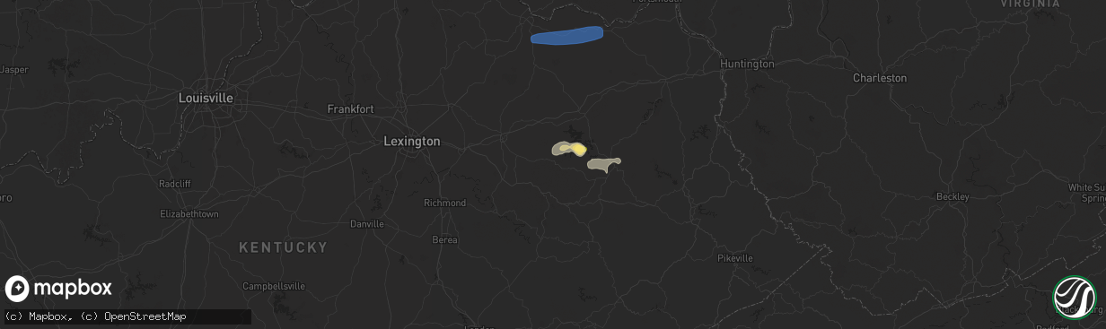 Hail map in Frenchburg, KY on August 31, 2024